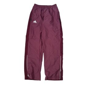 Adidas‎ Maroon Track Pants Men’s Medium Nylon Polyester Zipper Hem Athletic